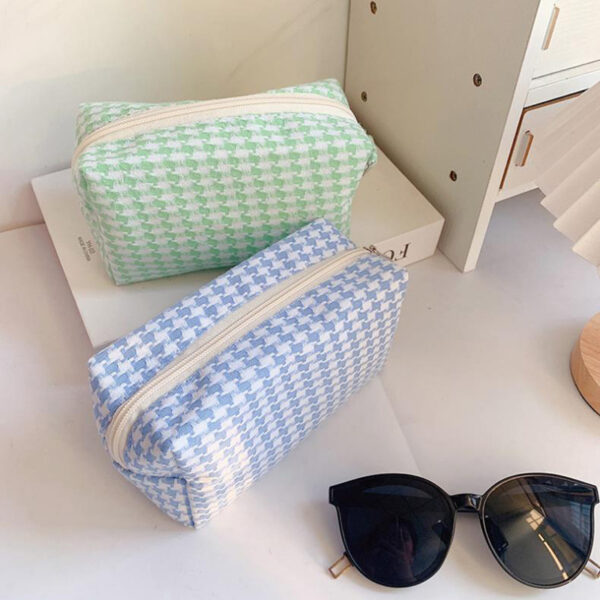 Wholesale Square Candy Color Contrast Fabric Cosmetic Bag