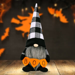 Halloween BOO doll plaid hat