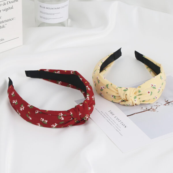 Wholesale Small Flower Fabric Woven Wide Edge Hair Bands