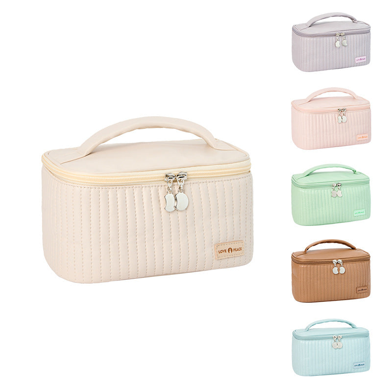 Wholesale PU rtable Storage Solid Color rtable Wash and Make Bags