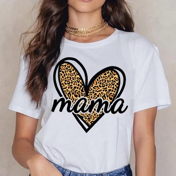 O1CN01n8Ayhj1ta2LU06YT6_2206787565917-0-cib Wholesale Cotton MAMA Mother's Day Love Pattern Round Neck Short Sleeves