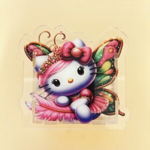 B241-feather hello kitty pen holder