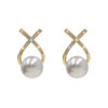 Wholesale 925 Silver Needle Pearls Vintage French Alloy Earrings