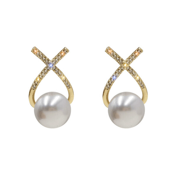 Wholesale 925 Silver Needle Pearls Vintage French Alloy Earrings