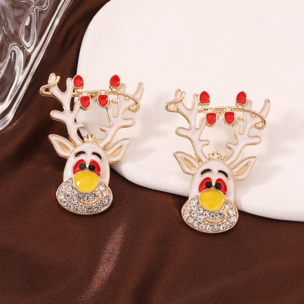 Wholesale Cartoon Christmas Elk Zinc Alloy Earrings