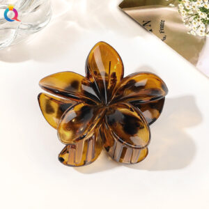 8cm plumeria-amber coffee yellow / Qiyue factory direct sales