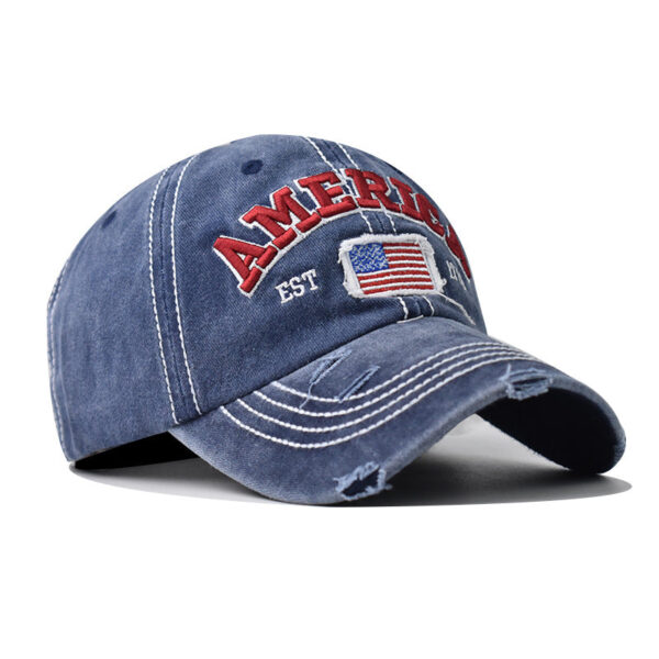 Wholesale Cotton Independence Day Flag Embroidered Baseball Cap