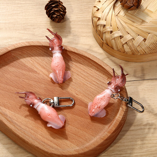 Wholesale PVC Seafood Squid Keychain