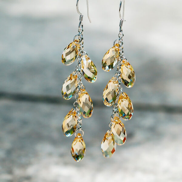 Wholesale Bead Curtain Long Water Drop Tassel Crystal Earrings