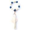 Wholesale PU Printed Tassel Pendant Wrist Keychain
