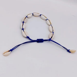 Dark blue rope anklet 9 shell