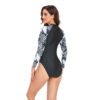 Wholesale Surf Wear Triangular One-Piece Swimsuit Long Sleeve Zipper Color Printing Swimwear