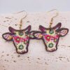 Wholesale Vintage Wooden Western Bullhead Sunflower Bohemian Earrings