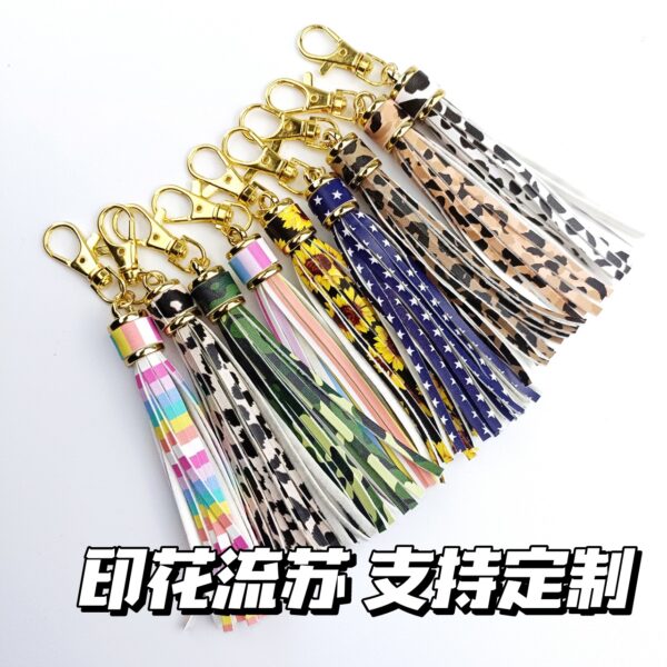 Wholesale Pu Leather Tassel Pendant Keychain