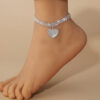 Wholesale Diamond-shaped Rhombus Love Anklets