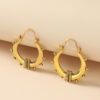 Wholesale Hollow Carved Alloy Irregular Circular Earrings