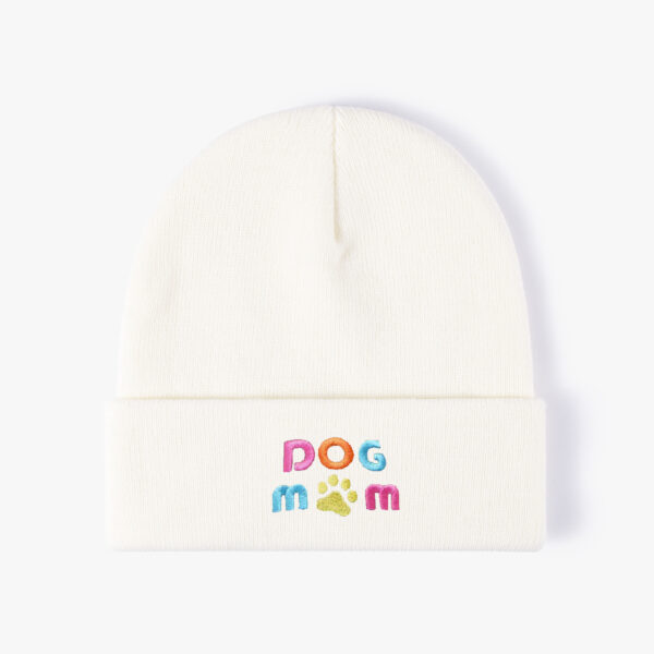 Wholesale Embroidery DOG MOM Knitted Hat Beanie