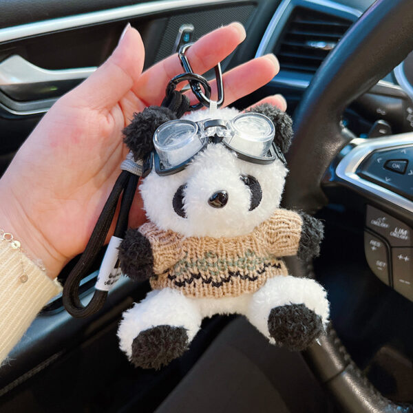 Wholesale Pilot Panda Plush Keychains