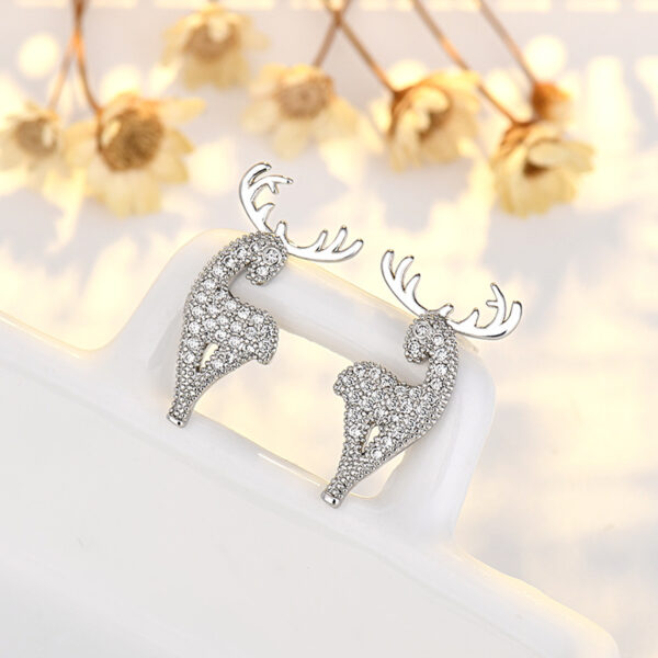 Wholesale Copper Deer Earrings with Diamonds