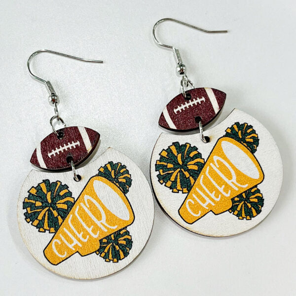Wholesale 2pairs/pack Football Cheerleading Multicolor Baseball Earrings