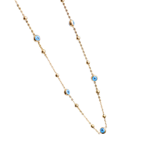 O1CN01nOlTMC1sorYHVVp7k_2209213125814-0-cib Wholesale Devil's Eyes Dark Blue Eyes Small Steel Balls Stitching Titanium Steel Necklaces