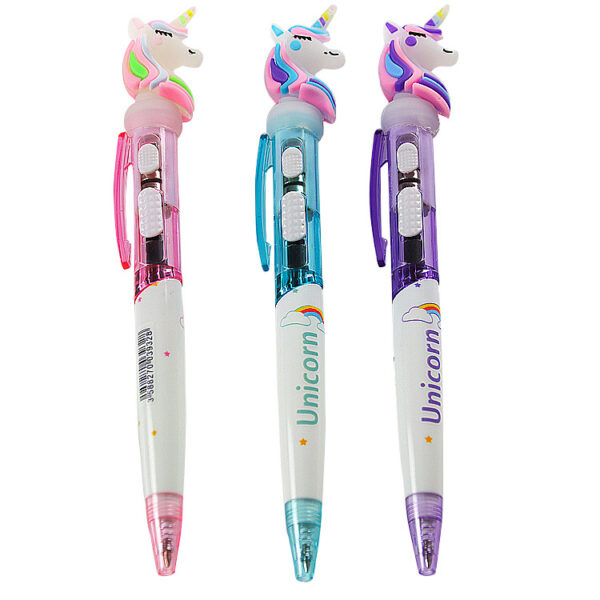 Wholesale Plastic Cartoon Unicorn Glowing Ballpoint Pen