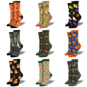 Wholesale Halloween Pumpkin Spooky Couple Socks