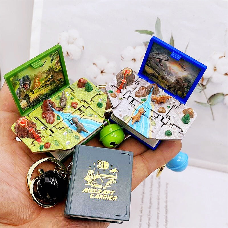 Wholesale 3D Stereo Explosive Book Magic World Magic Book Plastic Keychains