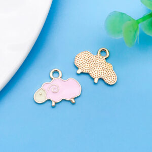 1 piece 19x15mm oil dripping pink sheep-17511-1g