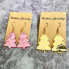 Wholesale Christmas Mirrored Acrylic Snowflake Polka Dot Cut Earrings
