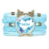 Wholesale Mom Letter Mom Time Gem Multi-layer Woven Leather Bracelet