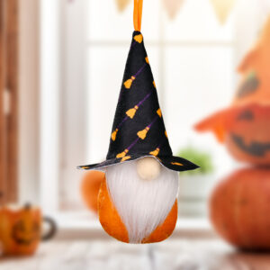 Halloween pointy hat dwarf small pendant F black hat broom