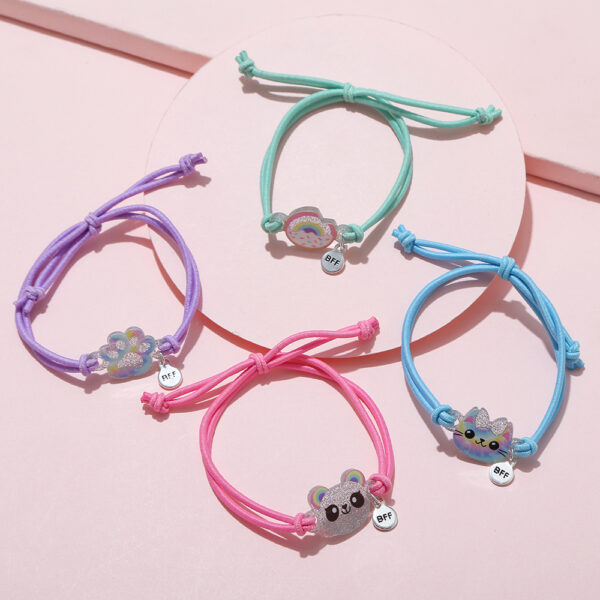 Wholesale Kitty Bear Donut Elastic Cord Bracelet