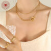 Wholesale Titanium Steel 18k Gold Freshwater Pearl Necklace
