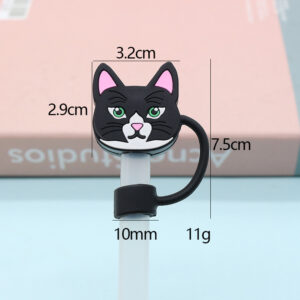 Silicone black cat 10mm / Bagged without straw