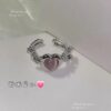 O1CN01nZFnXS1Zh6LjYqHHl_2681293225-0-cib Wholesale Valentine's Day Alloy Pink Love Thorn Imitation Cat Eye Zircon Ring