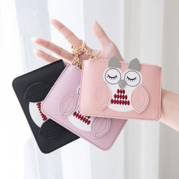 Wholesale PU Owl Thin Multifunctional Coin Purse Keychain