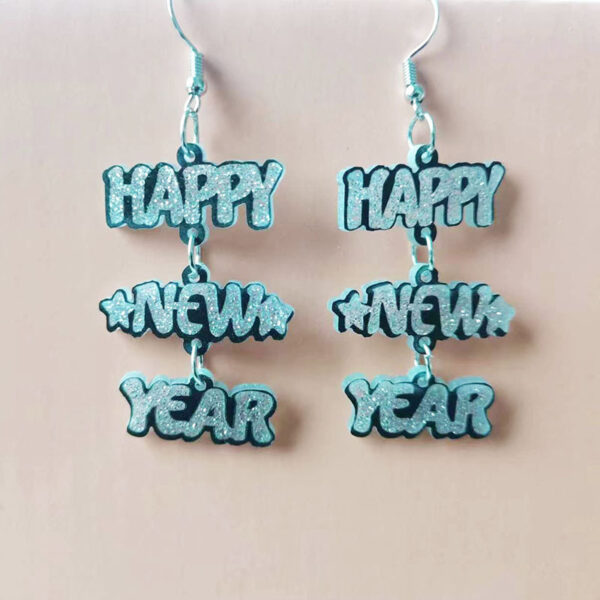 O1CN01nalsJw1YkvuKibGMe_2216150023098-0-cib Wholesale Happy New Year English Letters Christmas Acrylic Earrings