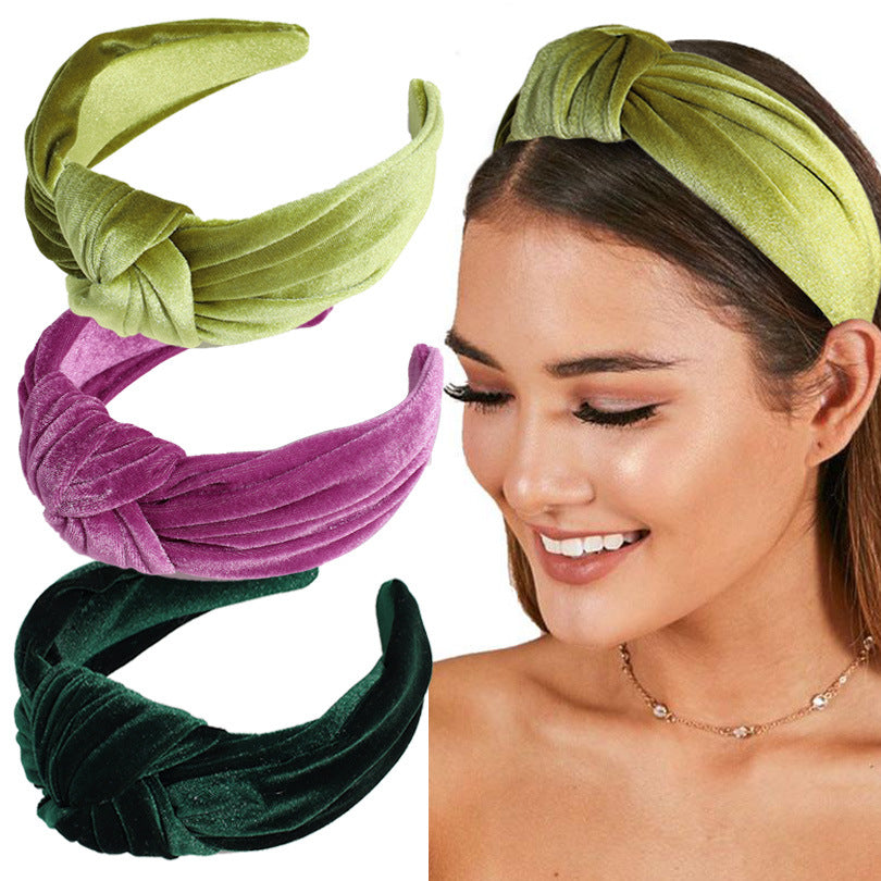 Wholesale Golden Veet Knotted Headband Fabric