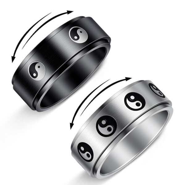 Wholesale New Stainless Steel Turnable Gossip Ring for Men