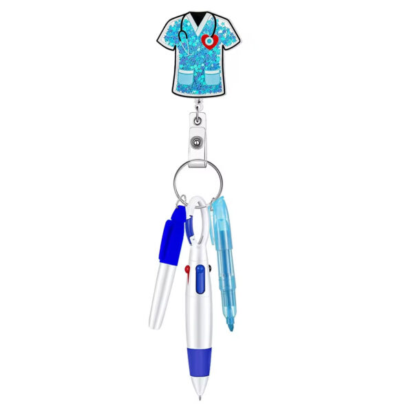 Wholesale Nurse Pen Set Retractable Badge Reel Keychain