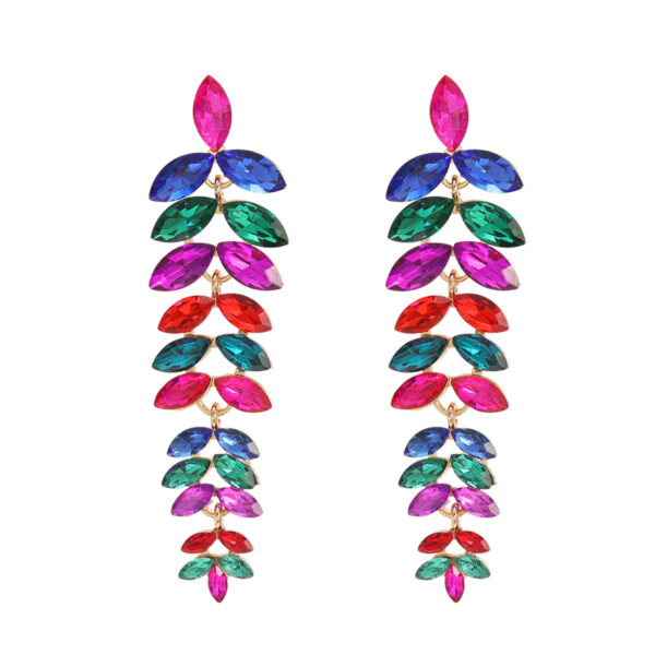 O1CN01nboFBC2II3EPWA4EP_2473019262-0-cib Wholesale Colored Diamond Full Diamond Long Leaf Earrings
