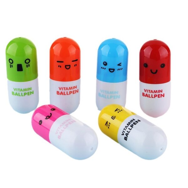Wholesale Mini Cute Expression Pills Plastic Ballpoint Pens