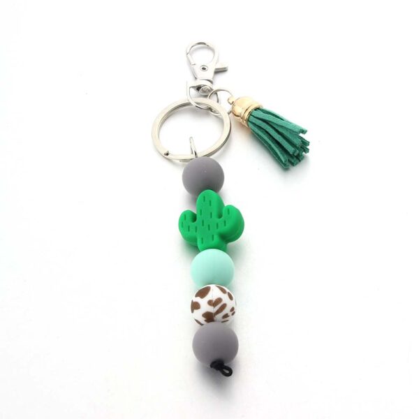 O1CN01neLSpn1bYW1EPD70I_2216822363477-0-cib Wholesale Cartoon Cactus Food Grade Silicone Beads Keychain