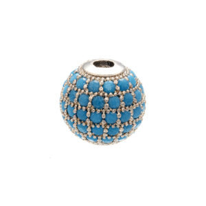 White gold turquoise drill / 10mm