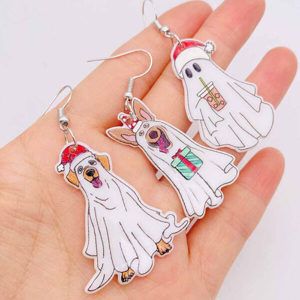 O1CN01nfgzYJ2CFrfLR2mpa__2207539588445-0-cib Wholesale Christmas Ghost Dog Acrylic Earrings