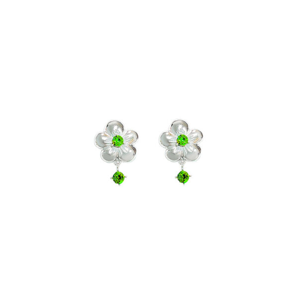 Wholesale French Flower Studded Diamond Alloy Earrings