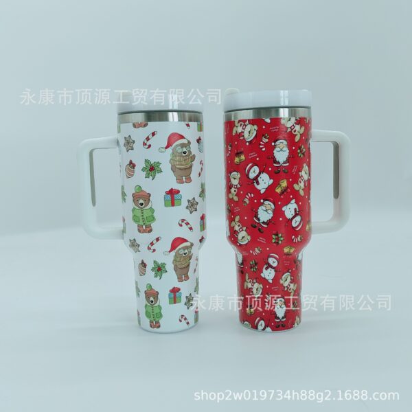 Wholesale Tumbler Christmas Stainless Steel Printed Car Straw Water Cups Ice Bullies Cup