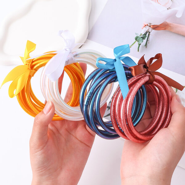Wholesale PVC Silicone Tube Gold Foil Bracelet