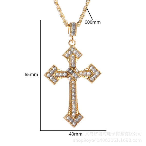 O1CN01ngilyx1PSJFZcHrPn_2206510641839-0-cib Wholesale Full Diamond Cross Alloy Necklaces